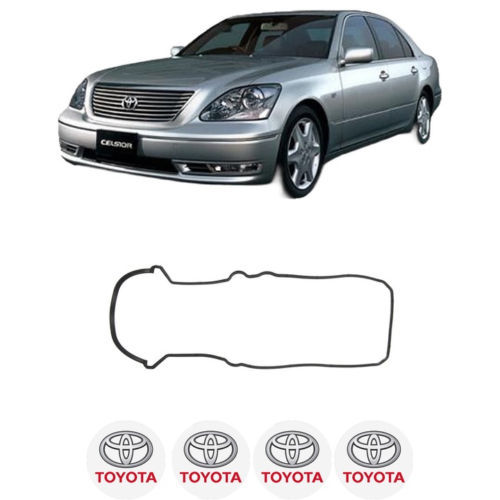 Set garnitura chiuloasa capac culbutori TOYOTA CELSIOR (UCF3_) 4.3 VVTi (UCF30, UCF31) din 2000-2006 KW 208 CP 283 CMC 4293, Auto, Elring, 4x Stikere auto cu TOYOTA