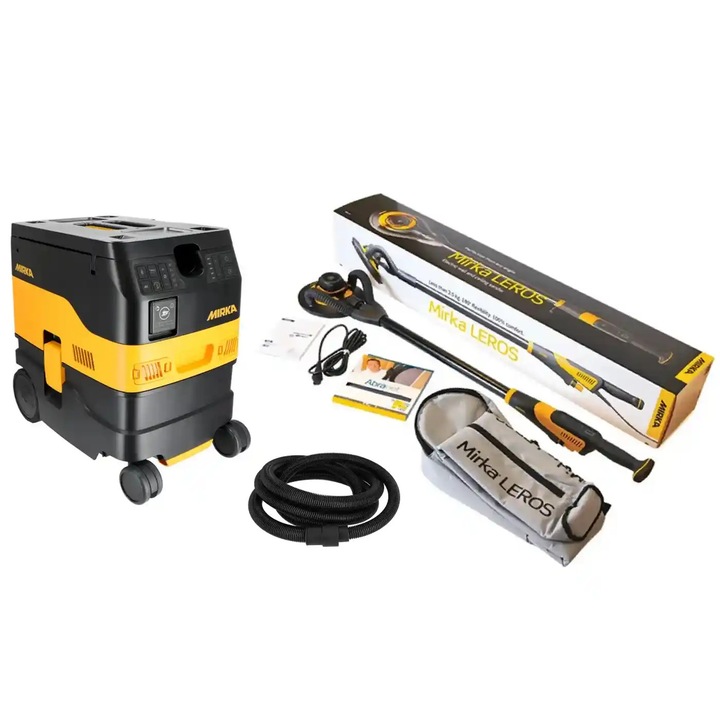 Slefuitor perete Mirka LEROS 950CV, 225mm, furtun de 6m si aspirator DEXOS 1217 M AFC