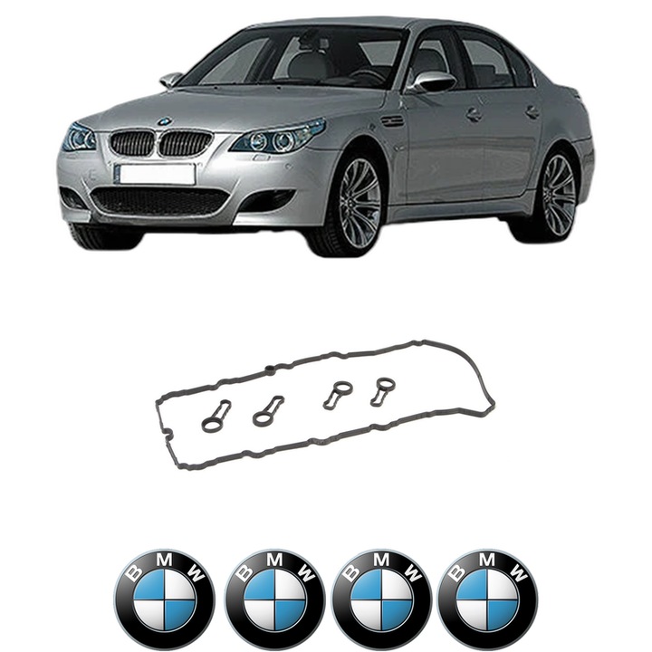 Set garnitura chiuloasa capac culbutori BMW Seria 5 (E60) 520 d din 2007-2009 KW 130 CP 177 CMC 1995, Auto, Elring, 4x Stikere auto cu BMW