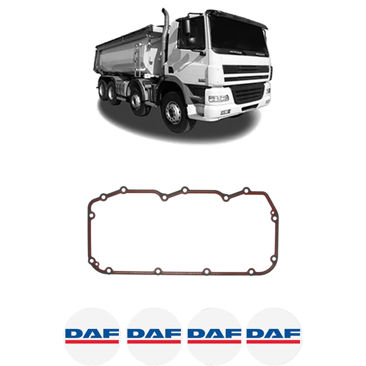 Set garnitura chiuloasa capac culbutori DAF 85 CF FT 85 CF 340 din 1998-2000 KW 250 CP 340 CMC 12580, Auto, Elring, 4x Stikere auto cu DAF