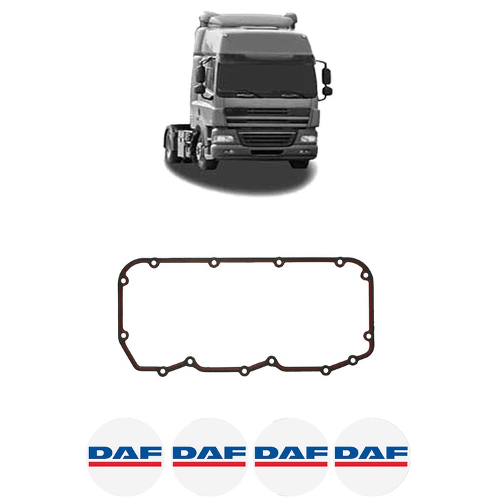 Set garnitura chiuloasa capac culbutori DAF CF 85 FAR 85.340, FAS 85.340 din 2001-2013 KW 250 CP 340 CMC 12580, Auto, Elring, 4x Stikere auto cu DAF