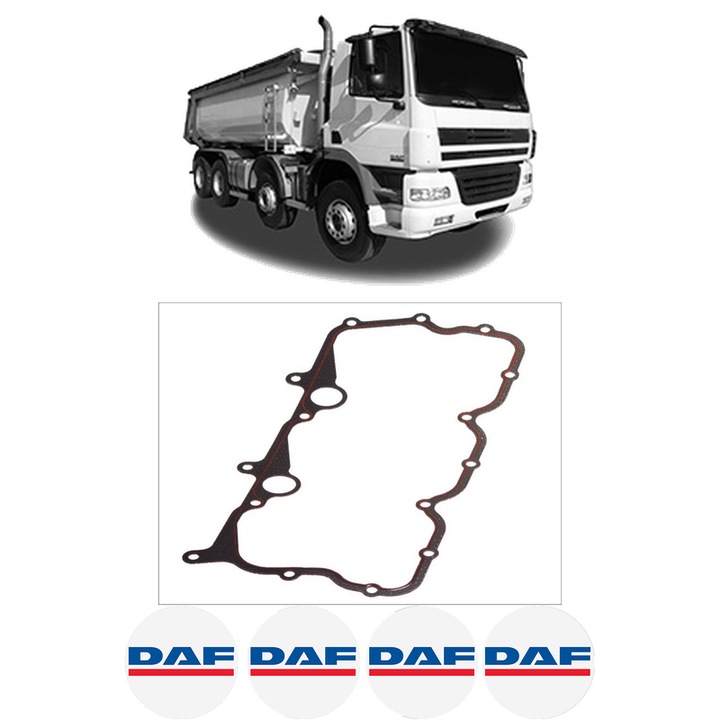 Set garnitura chiuloasa capac culbutori DAF 85 CF FAR 85 CF 340 din 1998-2000 KW 250 CP 340 CMC 12580, Auto, Elring, 4x Stikere auto cu DAF