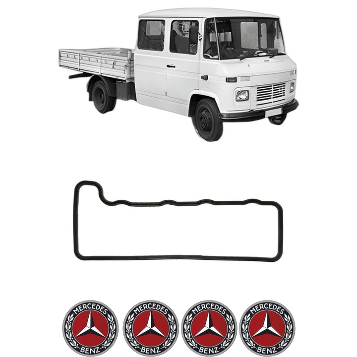 Set garnitura chiuloasa capac culbutori MERCEDES-BENZ T2/L Platform/Chassis L 408 G (309.000, 309.001, 309.002, 309.003, 309.011,... din 1972-1974 KW 63 CP 85 CMC 2197, Auto, Elring, 4x Stikere auto cu MERCEDES-BENZ