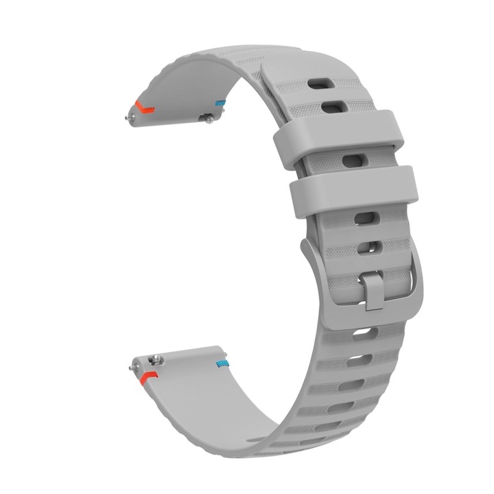 Huawei GT 4 készülékkel kompatibilis szilikon szíj, 46 mm, szíj szélessége 22 mm, szürke, eR D L