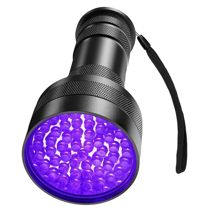 Lanterna UV, Edibazzar, 51 LED, neagra, aluminiu