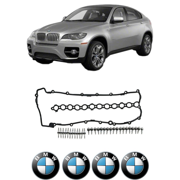 Set garnitura chiuloasa capac culbutori BMW Seria X6 (E71, E72) xDrive 30 d din 2010-2014 KW 180 CP 245 CMC 2993, Auto, Elring, 4x Stikere auto cu BMW
