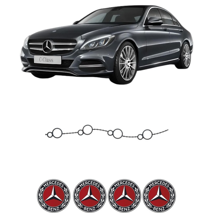 Set garnitura chiuloasa capac culbutori MERCEDES-BENZ C-CLASS (W205) C 200 d (205.001) din 2018-2021 KW 118 CP 160 CMC 1597, Auto, Elring, 4x Stikere auto cu MERCEDES-BENZ