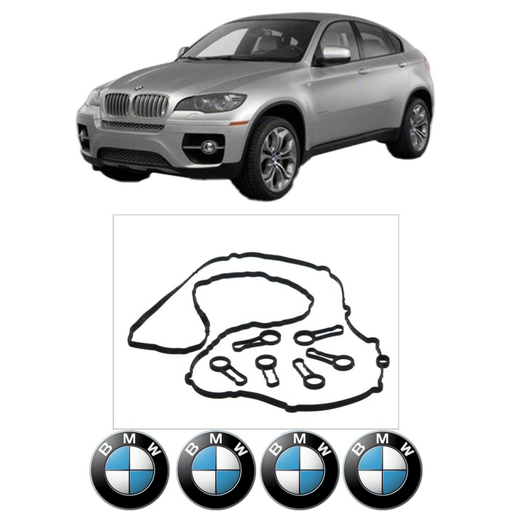 Set garnitura chiuloasa capac culbutori BMW Seria X6 (E71, E72) xDrive 30 d din 2010-2014 KW 180 CP 245 CMC 2993, Auto, Elring, 4x Stikere auto cu BMW