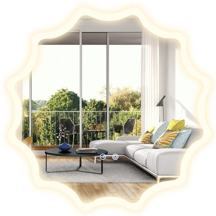 Hullám design LED-es páramentes fürdőszobatükör