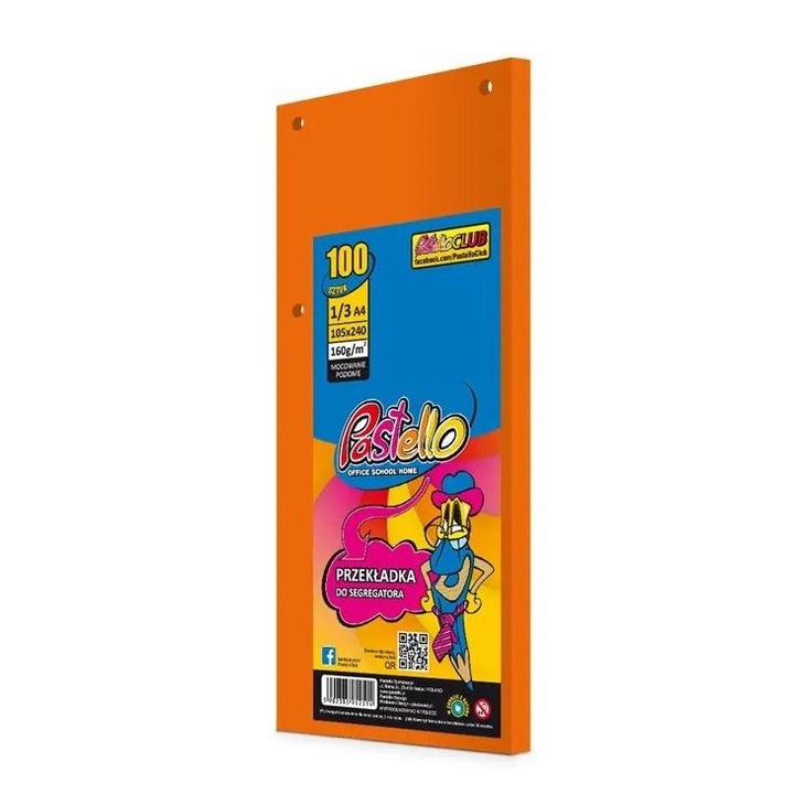 Separator pentru documente Alfa Pastello 1/3 A4 100k, 24x10,5cm