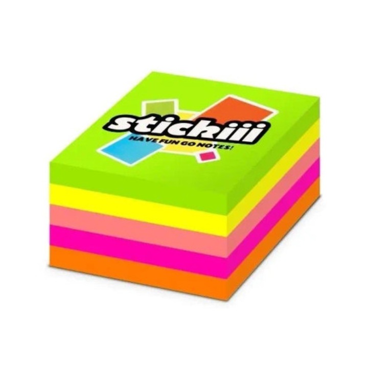 Cumparati set de notite autoadezive Alfa Pastello, 5 culori neon, 75x75mm, 400 foi