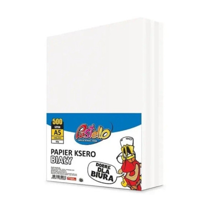 Hartie copiator A5 Alfa Pastello 80g, 500 foi, alb