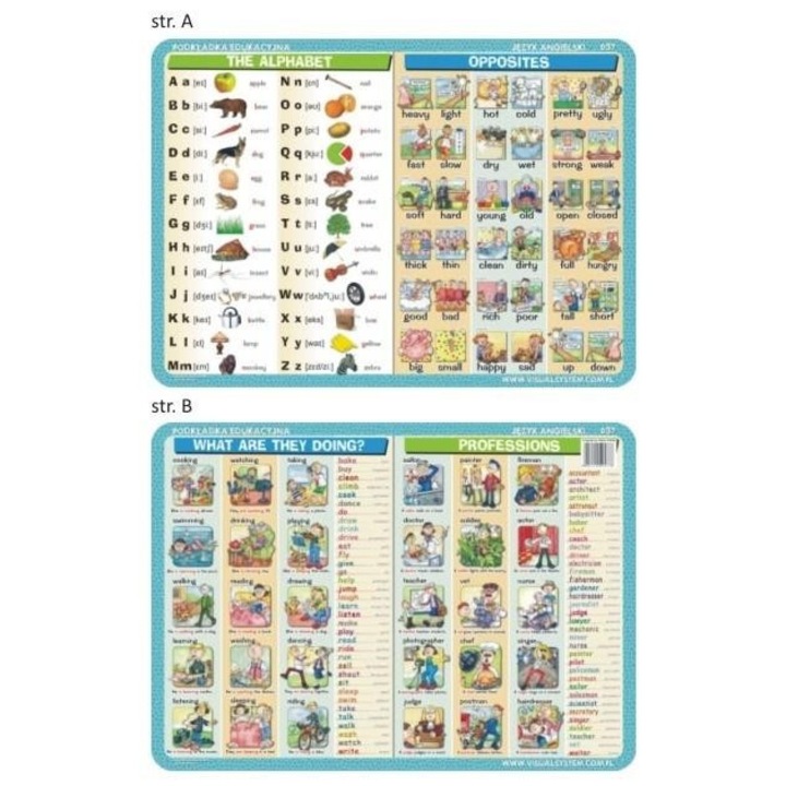 Set puzzle educativ, Visual System, alfabet si opuse, 40x30 cm