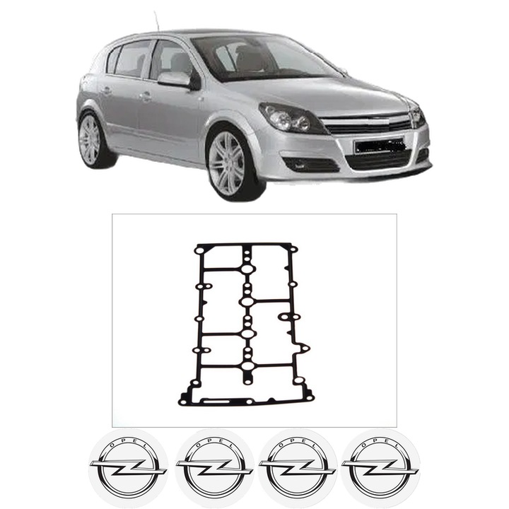 Set garnitura chiuloasa capac culbutori OPEL ASTRA H (A04) 1.9 CDTI 16V (L48) din 2004-2010 KW 88 CP 120 CMC 1910, Auto, Elring, 4x Stikere auto cu OPEL