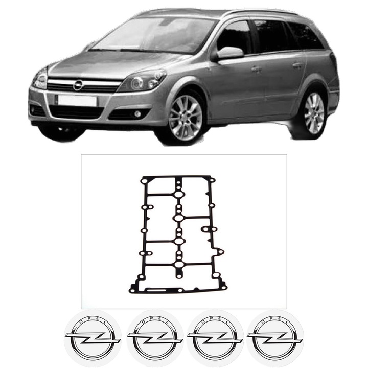 Set garnitura chiuloasa capac culbutori OPEL ASTRA H Estate (A04) 1.9 CDTI 16V (L35) din 2004-2010 KW 88 CP 120 CMC 1910, Auto, Elring, 4x Stikere auto cu OPEL
