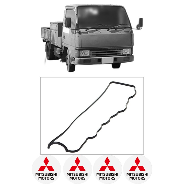 Set garnitura chiuloasa capac culbutori MITSUBISHI Canter (FE3, FE4) V 2, 5 din 1992-1996 KW 55 CP 75 CMC 2477, Auto, Elring, 4x Stikere auto cu MITSUBISHI