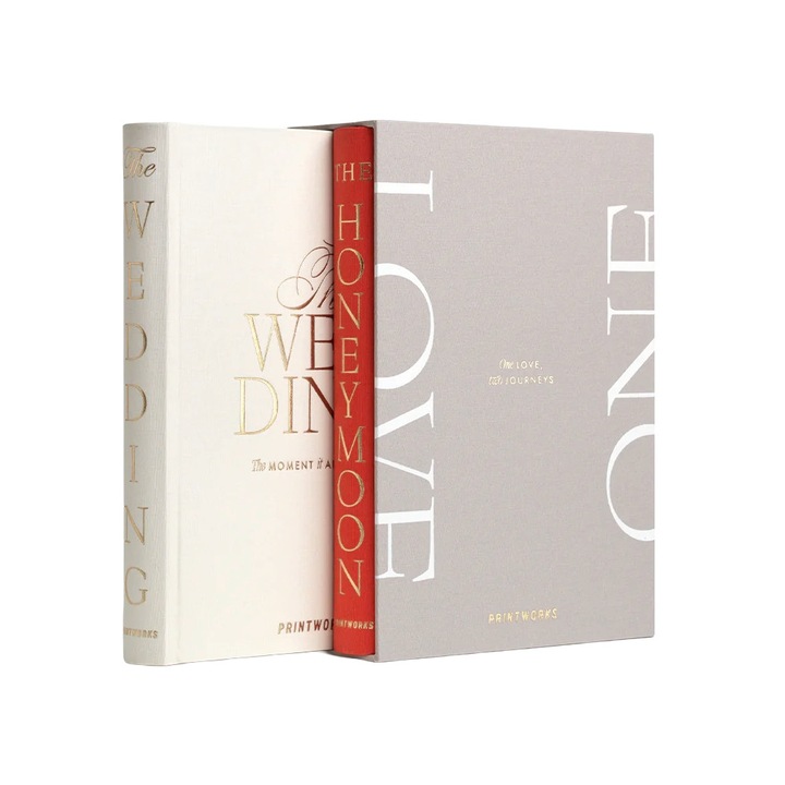 Set 2 albume foto Printworks, One Love, 20 x 29 cm, pentru nunta si luna de miere, coperta eleganta tip carte, 160 poze 10 x 15 cm, ideal cadou, multicolor