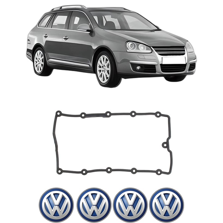 Set garnitura chiuloasa capac culbutori Volkswagen GOLF V Variant (1K5) 2.0 TDI 16V din 2007-2009 KW 103 CP 140 CMC 1968, Auto, Elring, 4x Stikere auto cu Volkswagen