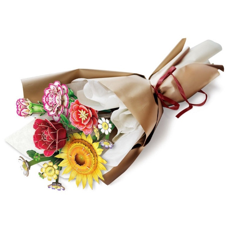 Puzzle 3D Cubic Fun - Flower Bouquet, Flori asortate, 285 piese