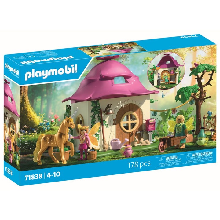 Комплект Playmobil Magic Unicorns - Къщичка на феите със златен еднорог