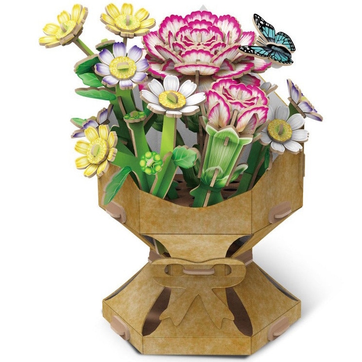 Puzzle 3D Cubic Fun - Flower Bouquet, Garoafe, 134 piese - eMAG.ro