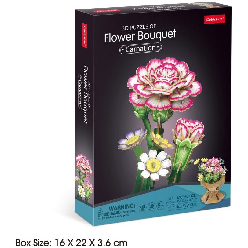 Puzzle 3D Cubic Fun - Flower Bouquet, Garoafe, 134 piese - eMAG.ro