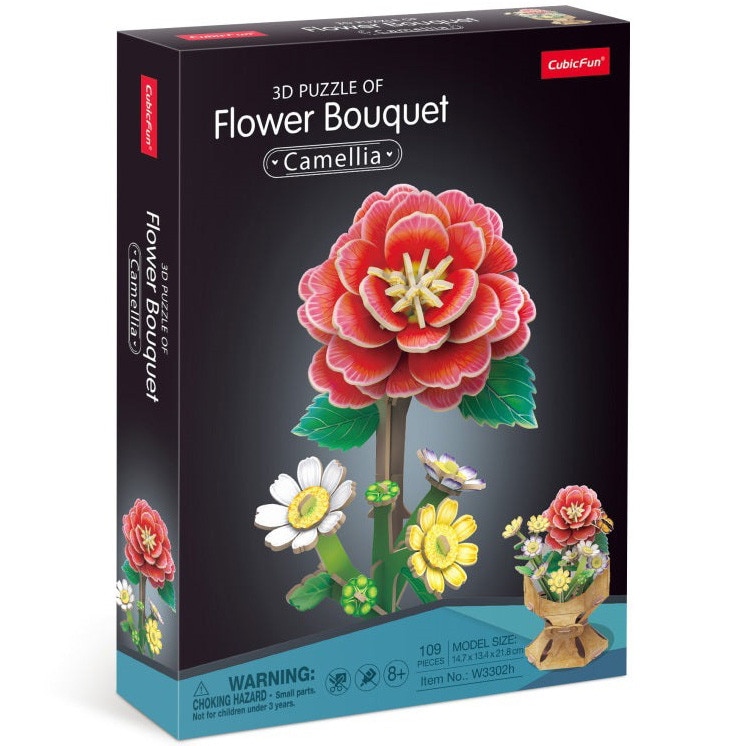 Puzzle 3D Cubic Fun - Flower Bouquet, Garoafe, 134 piese - eMAG.ro