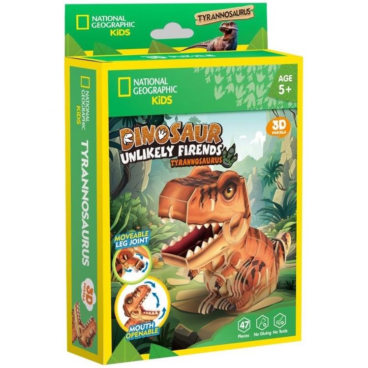 Puzzle 3D National Geographic Kids - Dinosaur, Tiranozaur, 47 piese