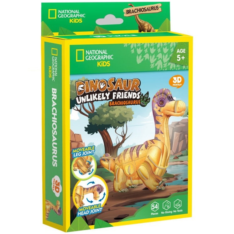 Puzzle 3D National Geographic Kids - Dinosaur, Brahiozaur, 54 piese