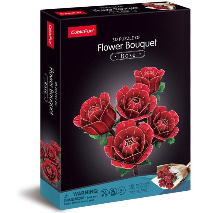 Puzzle 3D Cubic Fun - Flower Bouquet, Trandafiri, 312 piese - eMAG.ro