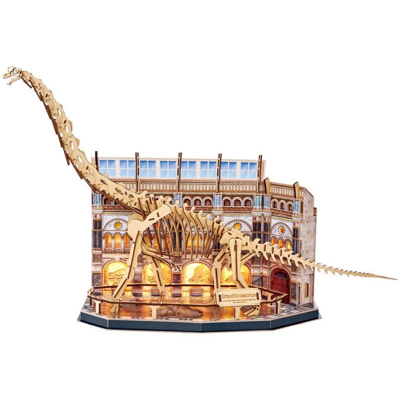 Puzzle 3D Cubic Fun LED - Natural Museum, Brachiosaurus, 216 piese