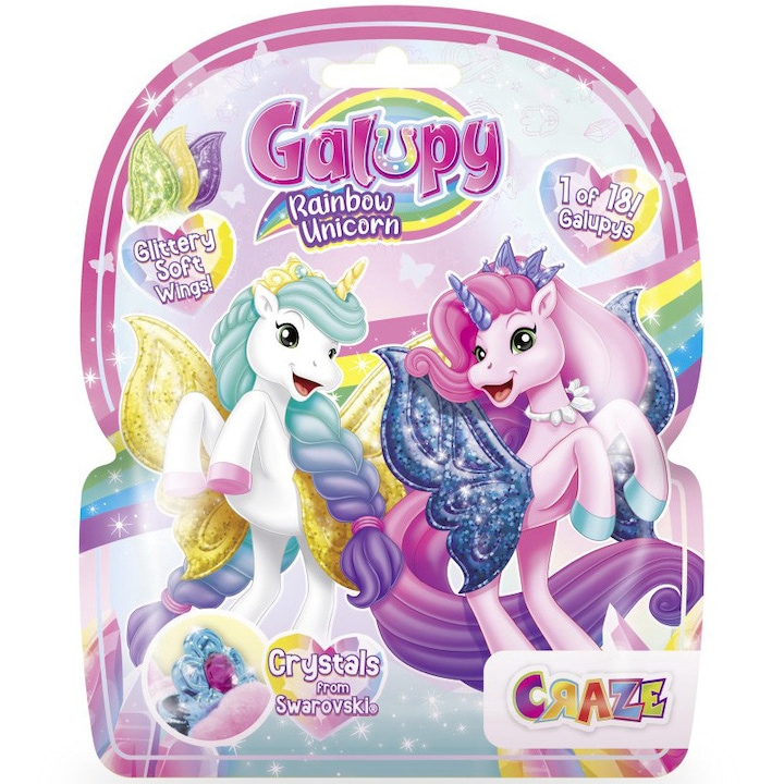 Figurina surpriza Craze - Galupy, Unicorn curcubeu