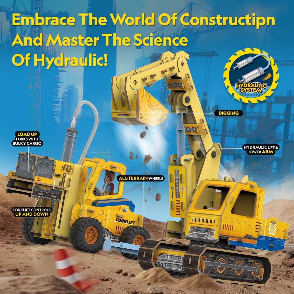 Puzzle 3D National Geographic 2in1 - Excavator si stivuitor - eMAG.ro