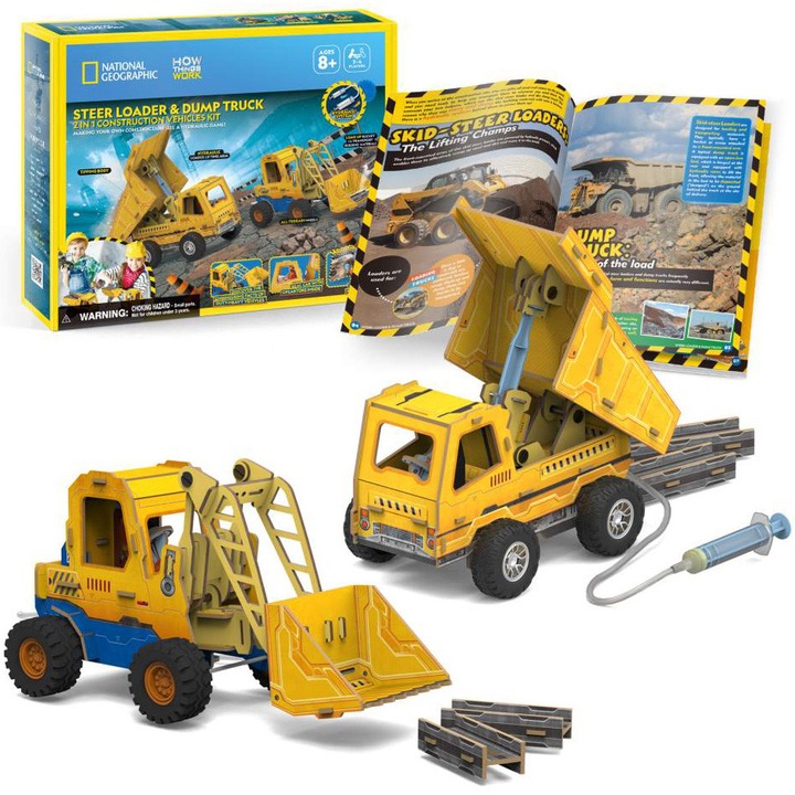 3D puzzle National Geographic 2in1, Mini rakodó és dömper