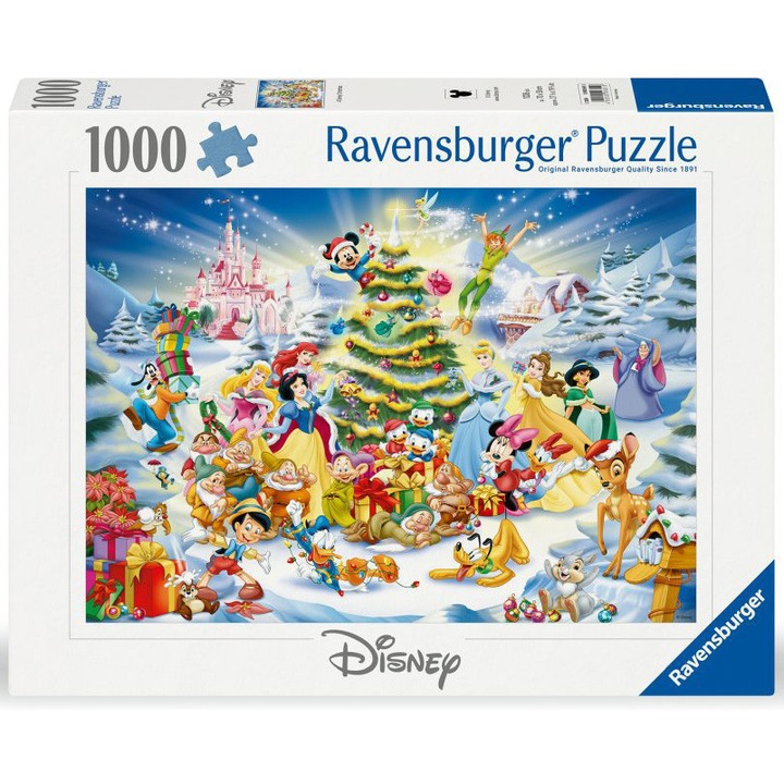 Puzzle Ravensburger - Brad de Craciun in familia Disney, 1000 piese