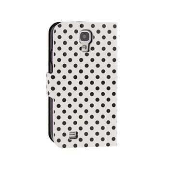 Husa protectie SKY DOTS pentru SAMSUNG GALAXY S4I (i9500), Flip orizontal, Inchidere magnetica, Stand - Alb cu buline negre Husa protectie SKY DOTS pentru SAMSUNG GALAXY S4I (i9500), Flip orizontal, Inchidere magnetica, Stand - Alb cu buline negre