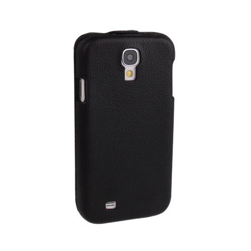 Husa protectie SKY TEXTURE pentru SAMSUNG GALAXY S4 (i 9500), Flip vertical - Negru