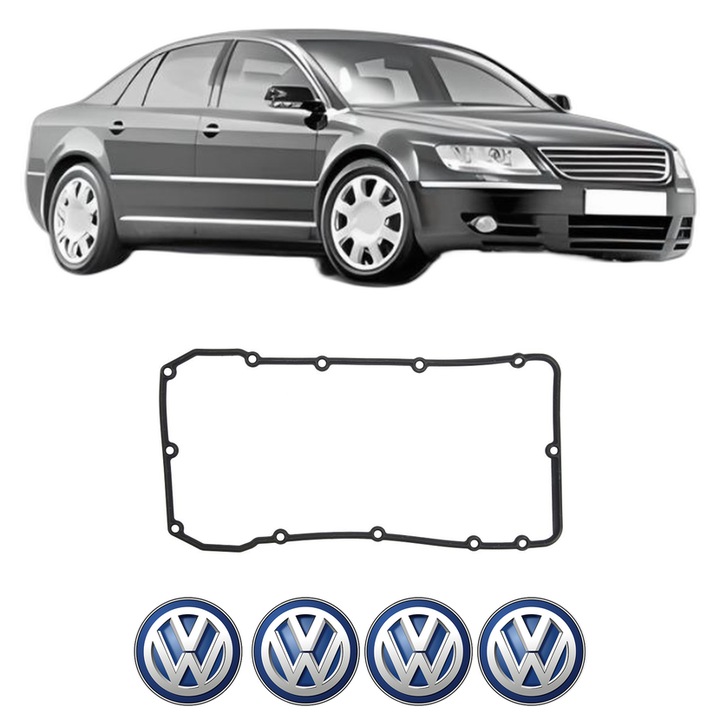 Set garnitura chiuloasa capac culbutori Volkswagen PHAETON (3D1, 3D2, 3D3, 3D4, 3D6, 3D7, 3D8, 3D9) 6.0 W12 4motion din 2005-2016 KW 331 CP 450 CMC 5998, Auto, Elring, 4x Stikere auto cu Volkswagen