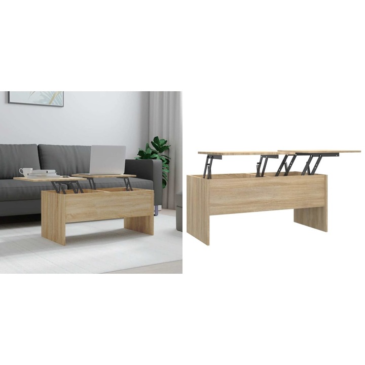 Masuta de cafea, stejar sonoma, 102x50, 5x46, 5cm, lemn prelucrat