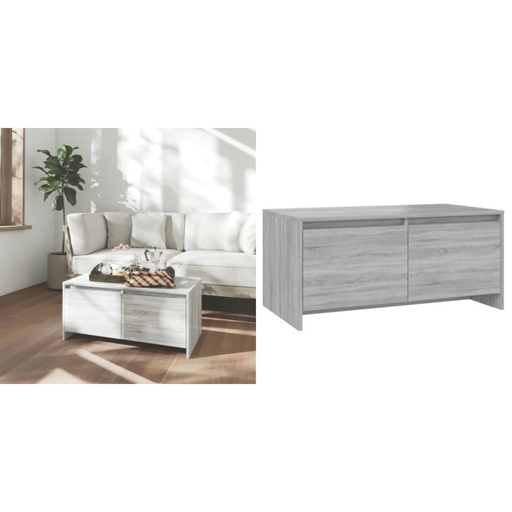 Masuta de cafea, gri sonoma, 90x50x41, 5 cm, lemn prelucrat