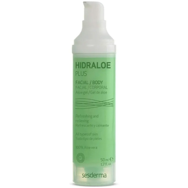 Gel cu aloe SESDERMA HIDRALOE, 100% Aloe Vera organica, hidrateaza rapid fara reziduuri, calmeaza arsurile solare si iritații, 50 ml