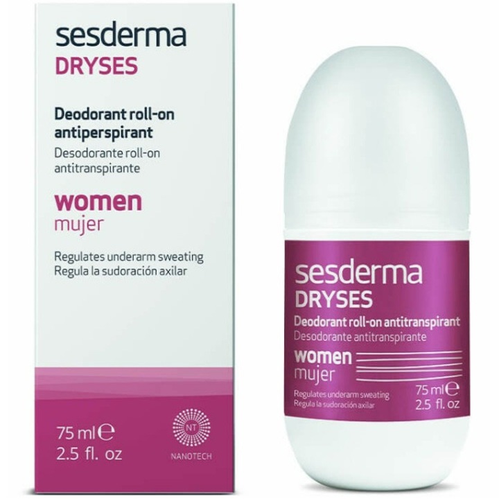Deodorant pentru femei SESDERMA DRYSES, mentine controlul mirosului si reducere transpiratia, formula delicata cu bisabolol pentru calmarea iritatiilor, 75 ml