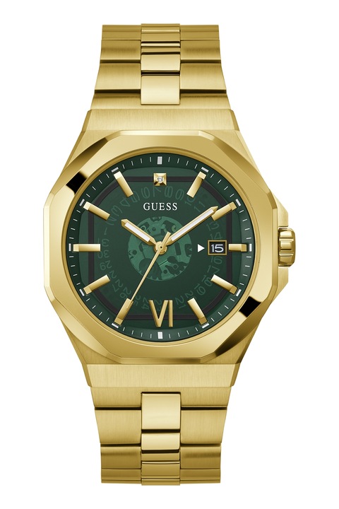GUESS, Rozsdamentes acél karóra gyémánttal díszítve, Aranyszín