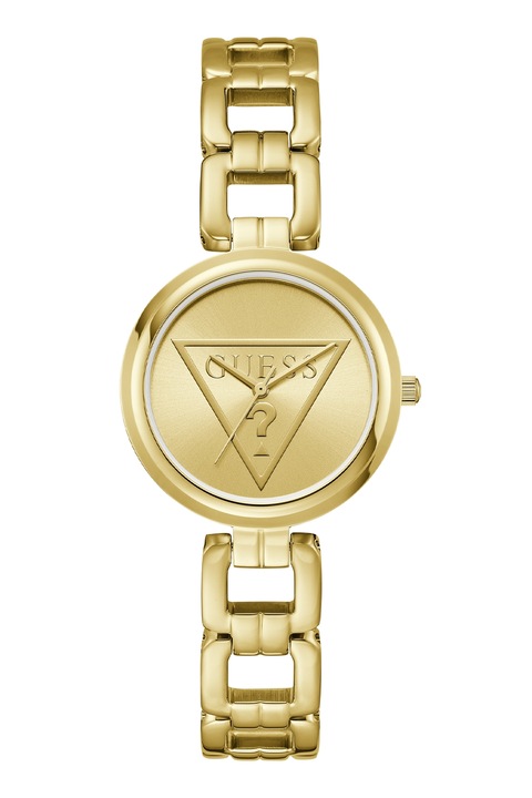 GUESS, Часовник с лого на циферблата, Златист