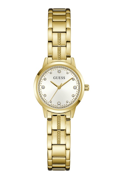 GUESS, Kerek rozsdamentes acél kvarc karóra, Aranyszín