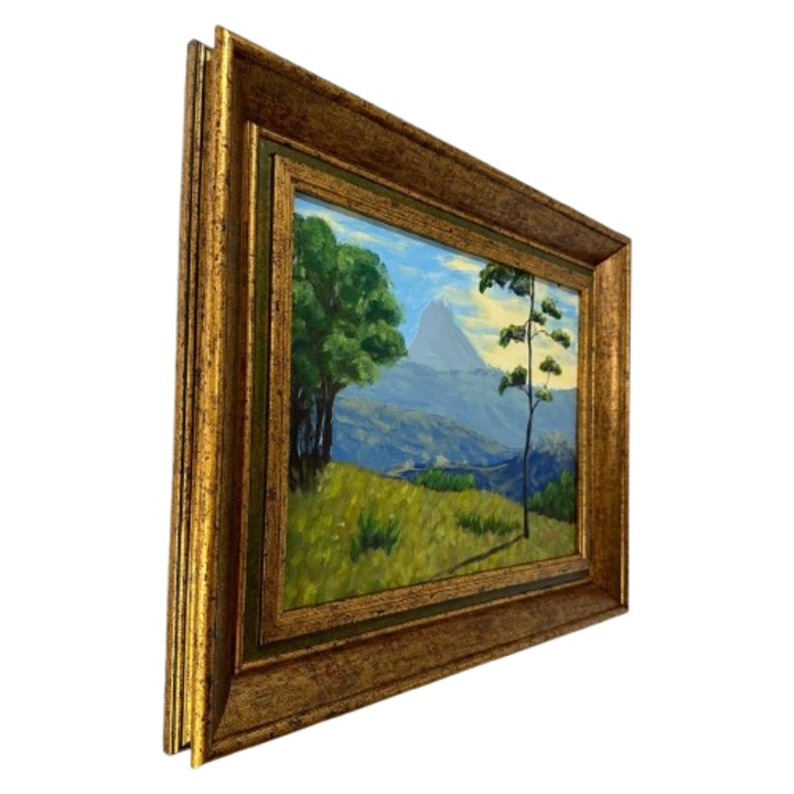 Tablou canvas "Calatoria", 42.5 x 53 cm, pictat manual, panza pe sasiu din lemn de pin