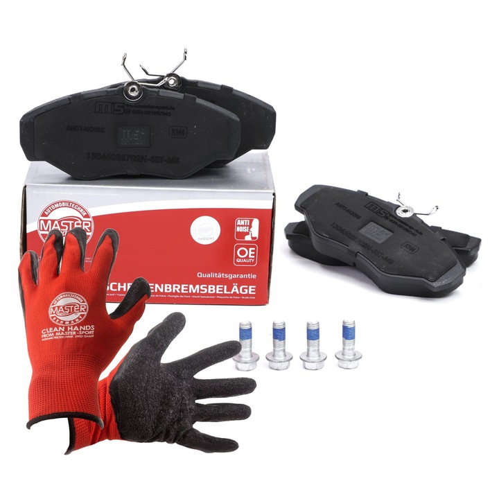 Fékbetétek, Master-Sport Germany, 145x62,4mm, 18,3mm, lengéscsillapító párnákkal