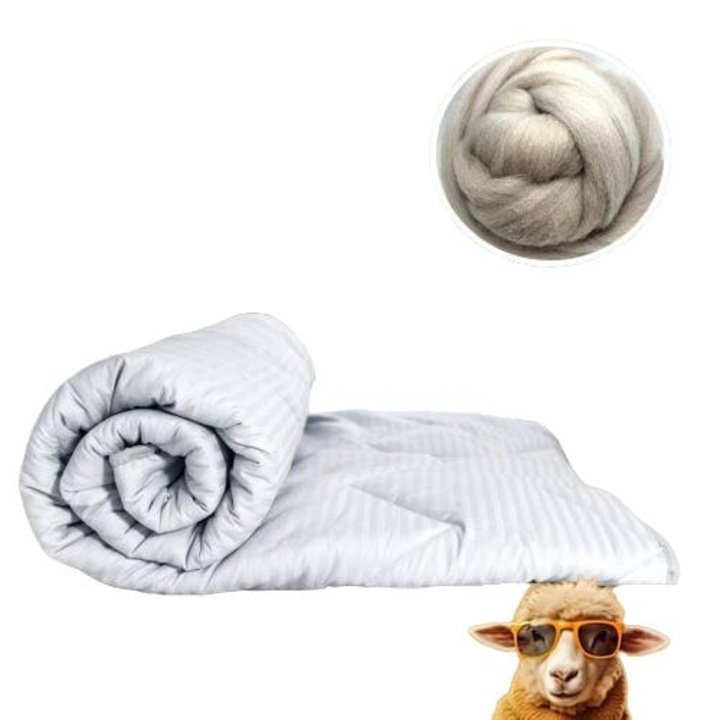 Pilota matlasata Ralex Pucioasa, 100% lana damasc, 100% bumbac, 140x210cm