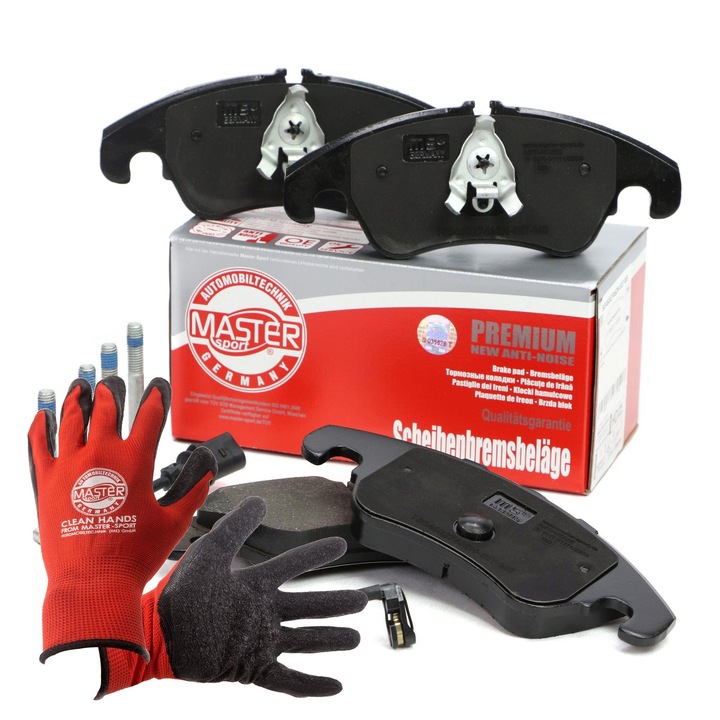 Fékbetétek elöl, Master-Sport Németország, 305x188x19.3mm, 2.5kg, lengéscsillapító párnákkal