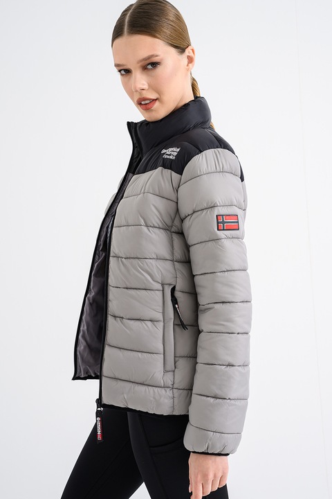 Geographical Norway, Geaca cu vatelina si logo, Negru/Gri